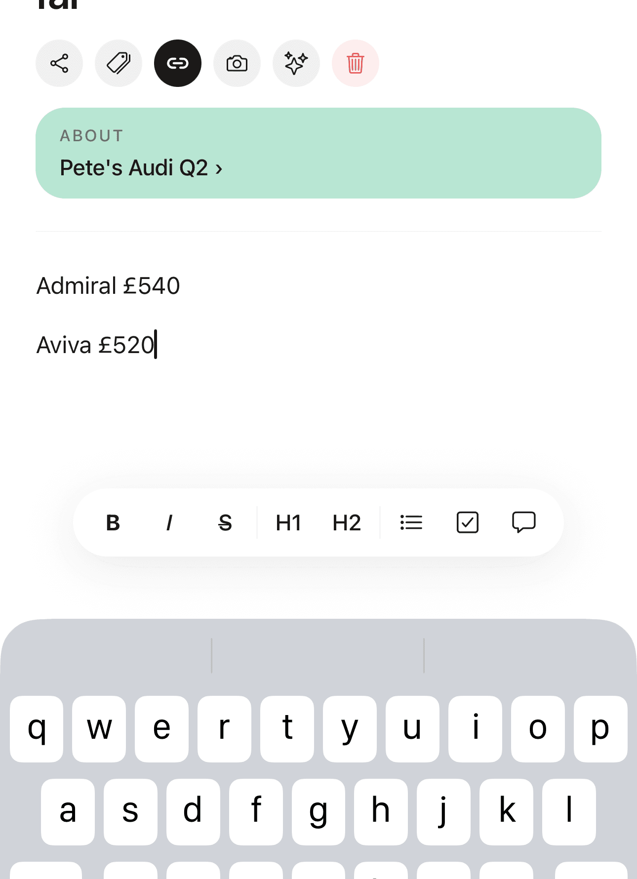 Roost notes alongside the vault items, tasks and lists they belong to
